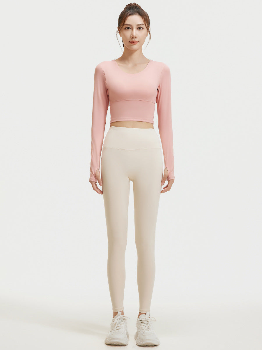 Women's Long Sleeve Yoga Set with Built-In Bra