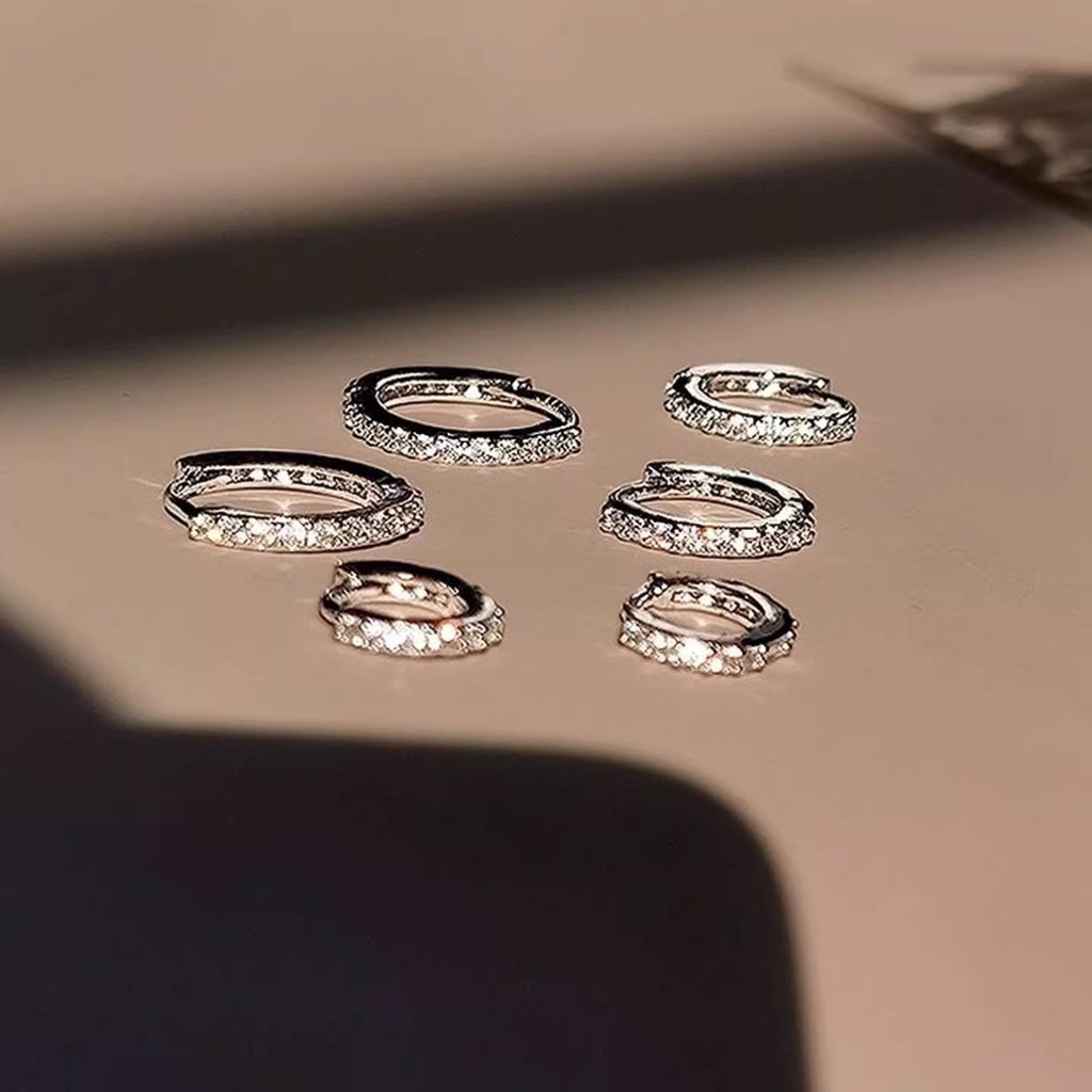 Shiny Geometric Silver Plated Earrings