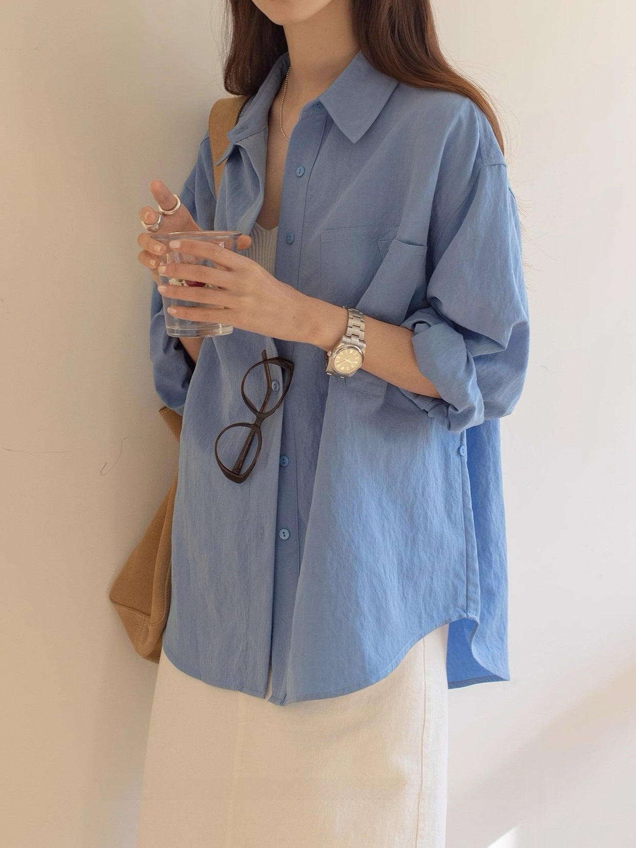 Women's Casual Lapel Shirt with Pocket