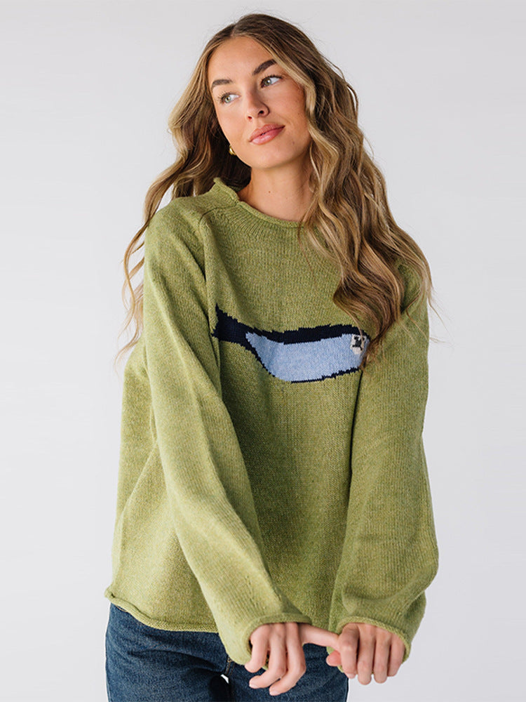 Slim-Fit Loose Carp Print For Women