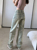 Womens High Waist Wide Leg Jeans