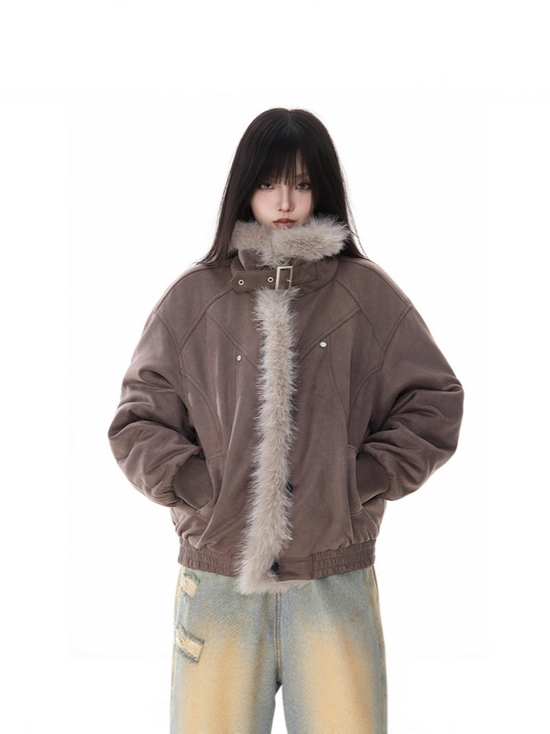 Women's plush cotton coat