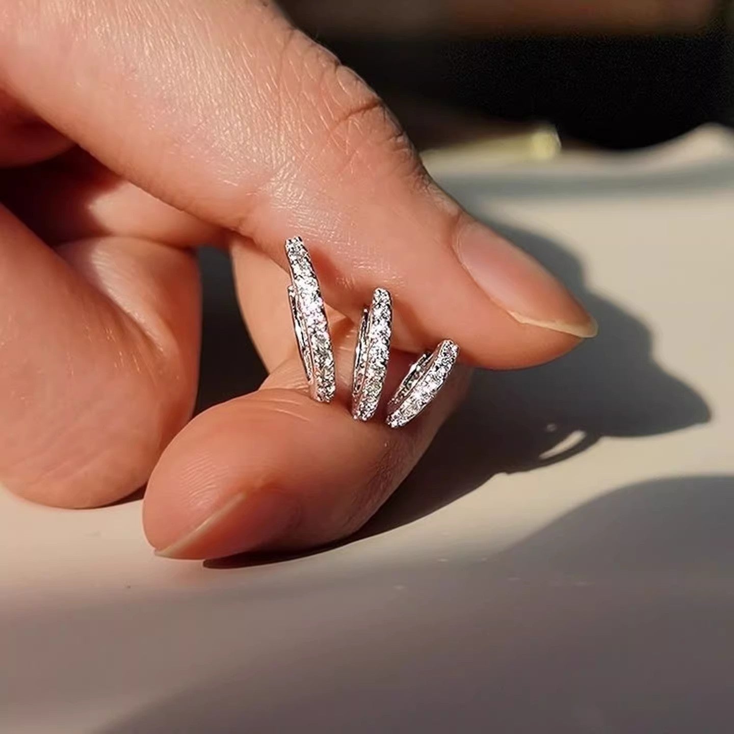 Shiny Geometric Silver Plated Earrings