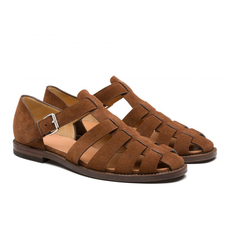 Women's Breathable Leather Buckle Sandals