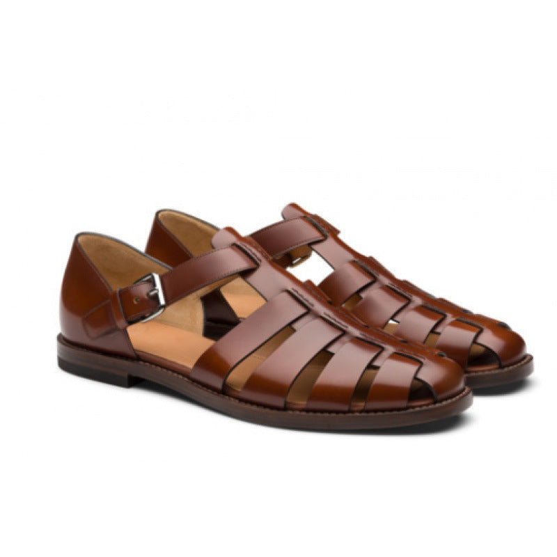 Women's Breathable Leather Buckle Sandals