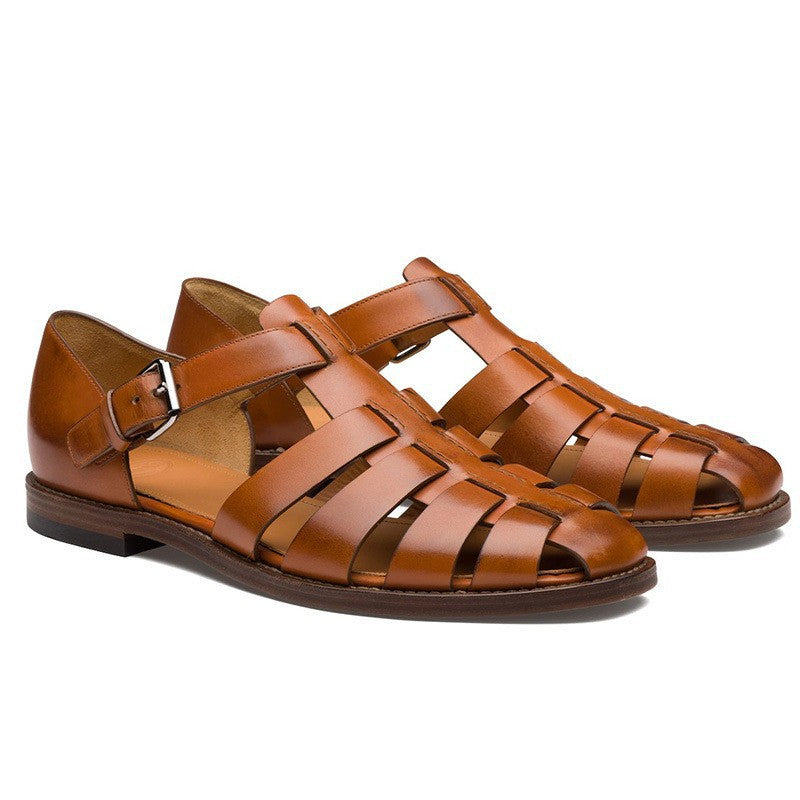 Women's Breathable Leather Buckle Sandals