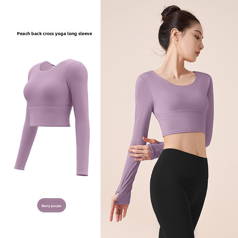 Women's Long Sleeve Yoga Set with Built-In Bra