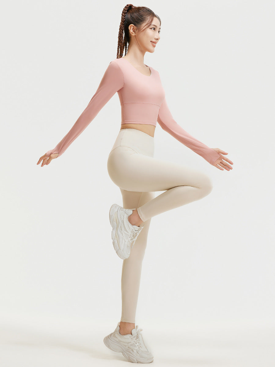 Women's Long Sleeve Yoga Set with Built-In Bra