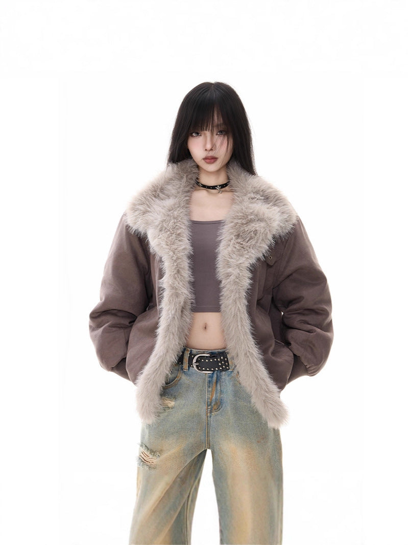 Women's plush cotton coat